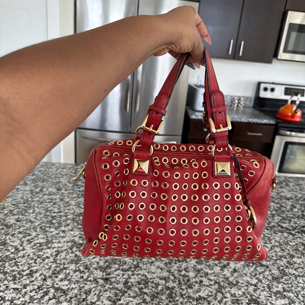 Red Studded Handbag